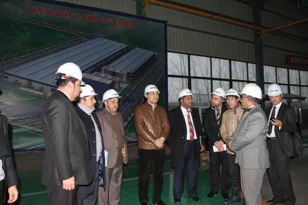 經(jīng)典集團(tuán)公司董事長(zhǎng)苗樹(shù)文陪同伊拉克政府考察團(tuán)參觀車間